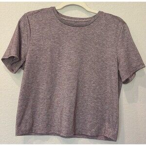 Outdoor Voices Yoga Casual Basics Purple Cropped Short Sleeve T Shirt Womens M